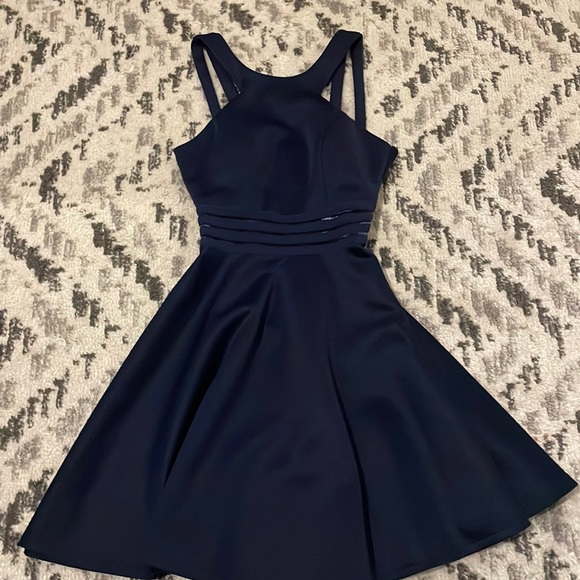 Macy's Dresses Navy Blue Formal Pleated Mini Dress Worn Once Poshmark